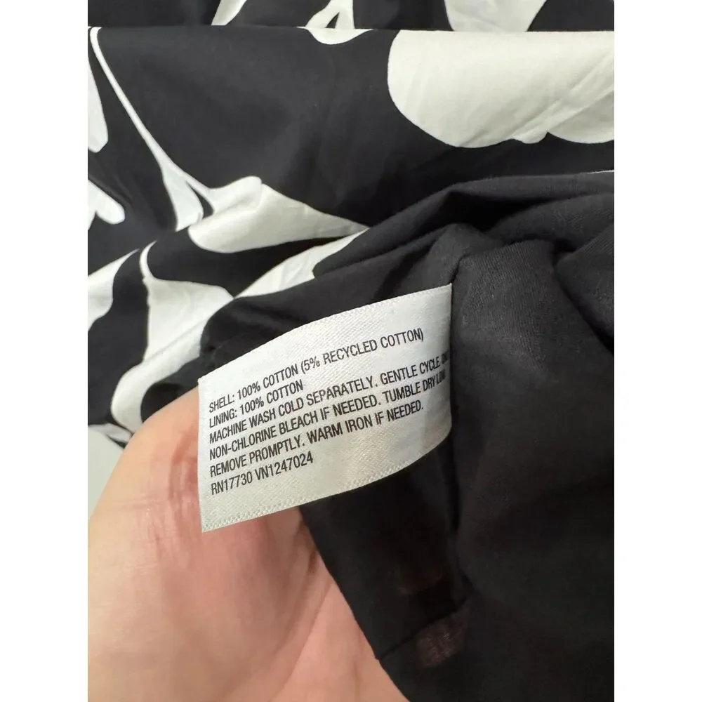 Kate Spade x Target Classic Rose Floral Poplin Mini Dress Black White L